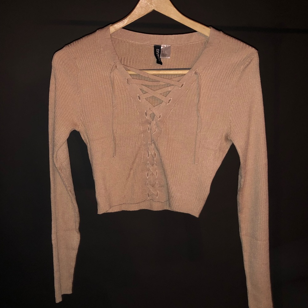 Lace up sweater